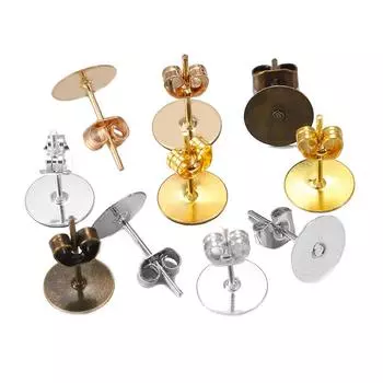 100 шт./лот, 4-10 мм, заглушки для сережек, базовые булавки с заглушкой для сережек, задняя часть для изготовления ювелирных изделий 4mm