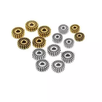 100 шт./лот 6 мм 7 мм металлические тибетские античные распорные бусины для самостоятельного изготовления ювелирных изделий, ожерелье, браслет, аксессуары 6mm