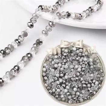 100 шт./лот, 6x4 мм, высококачественные подвески, разноцветные граненые рондели, ювелирные аксессуары для изготовления ювелирных изделий, яркие хрустальные бусины, материал ручной работы «сделай сам» 6*4mm 100pcs серый