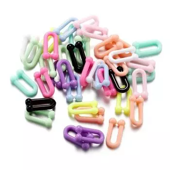 100 шт./лот акриловый U-образный браслет с разрезным кольцом, плетеные звенья цепи для DIY ожерелье, браслет, аксессуары для изготовления ювелирных изделий