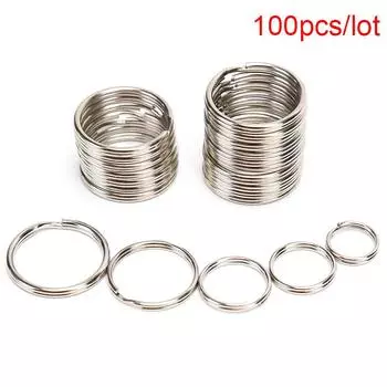 100 шт./лот брелоки Diy металлический брелок для ключей разрезные кольца обруч металлическая петля брелок 1.0*12MM