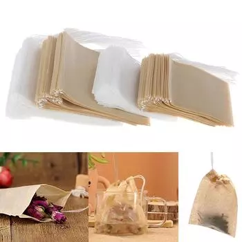 100 шт./лот бумажные чайные пакетики фильтруют пустые чайные пакетики на шнурке для травяного рассыпного чая A1