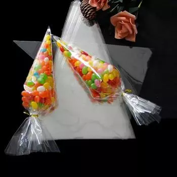 100 шт./лот, целлофановый пластиковый пакет для сладкого попкорна, экологически чистый упаковочный пакет для шоколада, пакеты для конфет, подарочные пакеты 13*25cm