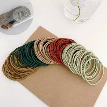 100 шт./лот Черный Коричневый Кофейный Резинки для Хвоста Резинка Завязки для Волос Жвачка Разноцветная Эластичная Повязка для Волос для Женщин Девушек Аксессуары