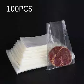100 шт./лот кухонный вакуумный пакет для упаковки продуктов питания прозрачный пакет для сохранения свежести продуктов питания для сохранения еды герметичное уплотнение для хранения еды 1pcs