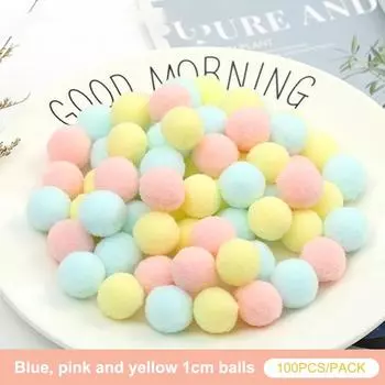 100 шт./лот макарон помпон пушистый шар 10 мм цветной плюшевый шар ручная работа ремесло сделай сам декор игрушка повязка на голову материал аксессуары A3