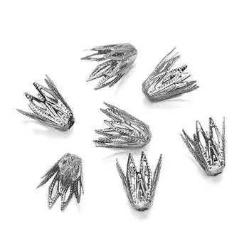 100 шт./лот, полые бусины в форме цветка, филигранные конусные бусины, колпачки для ювелирных изделий своими руками 1