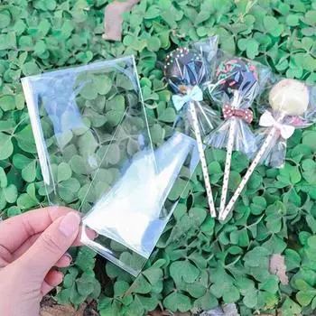 100 шт./лот, прозрачные пластиковые пакеты Opp для конфет, леденцов, печенья, упаковка, целлофановый мешок, подарочная сумка для свадебной вечеринки 6*9cm