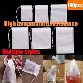 100 шт./лот, пустой ароматический пакетик, 5,5 х 7 см, уплотнительный фильтр для лекарств, поваров, трав, специй, свободный чайный пакетик 5x7cm 100pcs
