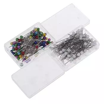 100 шт./лот, швейные прямые булавки для шитья, аксессуары с жемчужной головкой, инструменты «сделай сам» разноцветный