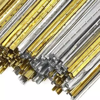 100 шт./лот, слесарный инструмент, готовая полоса из оловянной фольги 4,6 см, однорядный или двухрядный, золотой и серебряный ключ из оловянной фольги, расходный инструмент серебряный