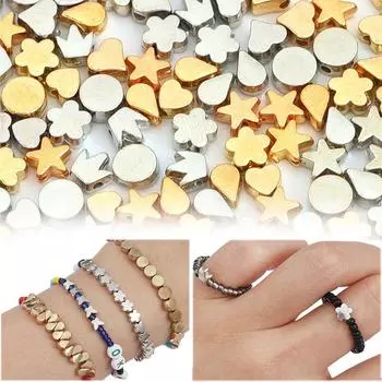 100 шт./лот высококачественные популярные ювелирные аксессуары CCB сердце звезда разделительные бусины для DIY браслет ожерелье ювелирные изделия изготовление ручной работы Star золотой