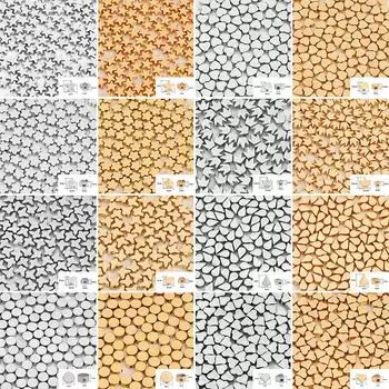 100 шт./лот, золотые гальванические бусины со звездами и цветами для изготовления ювелирных изделий, ожерелья «сделай сам», ювелирные аксессуары, материал ручной работы Star золотой