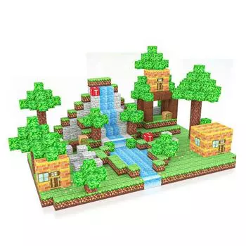 100 шт. Магнитный блок Лесная хижина Игрушечный набор для детей в возрасте от 3 лет Головоломки Игрушки Идеальные подарки на день рождения для детей