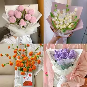 100 шт. Макарон цветная пушистая проволока DIY тюльпаны цветок букет Валентина день рождения подарок ручной работы