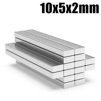 100 шт., маленькие неодимовые магниты, 10x5x2 мм, сильные редкоземельные магниты, прямоугольные неодимовые магниты, сверхмощные магниты, инструмент для хранения, доска 100pcs