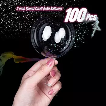 100 шт. маленькие прозрачные воздушные шары, мини-5-дюймовые круглые маленькие воздушные шары BoBo, латексные бесплатные хрустальные прозрачные пузырьковые шары для вечеринки 5inch