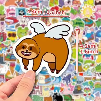 100 шт. Маленький размер 4 см. Маленький свежий Ins Wind Граффити Наклейка Декоративная ручка для чемодана