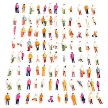 Упаковка из 100шт мужских и женских моделей пассажиров поездов с различными позами random 100pcs
