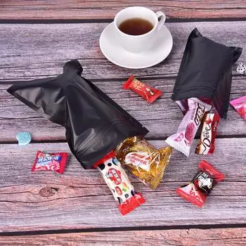 100 шт. матовые черные термосамоклеящиеся пакеты, закрывающиеся упаковочные пакеты с застежкой-молнией S