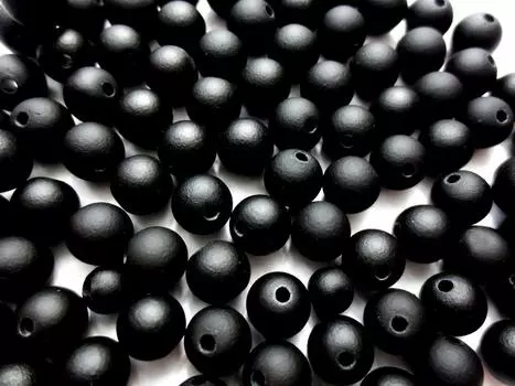 100 шт. матовых текстурных жемчужных бусин 8 мм черного цвета, материал для рукоделия Huey h1523s60 чёрный