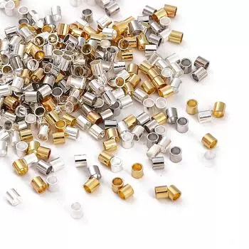 100 шт. медный цилиндрический зажим, плоская позиционирующая трубка для изготовления ювелирных изделий своими руками, аксессуары для рукоделия 2x2mm серебряный