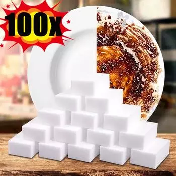 100 шт., меламиновая губка, волшебная губка, ластик, чистящие губки для чистки кухни, ванной комнаты, инструменты 10*6*2 см