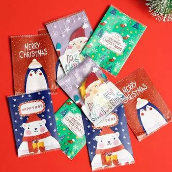 100 шт. мешков для горячего запечатывания печенья Санта-Клауса для упаковки печенья с нугой ручной работы B