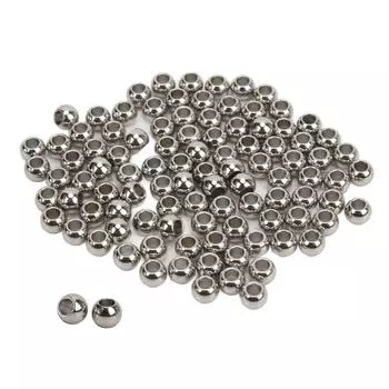 100 шт. Металлические бусины из нержавеющей стали, прочные, долговечные, глянцевые, широко применяемые, ювелирные бусины для