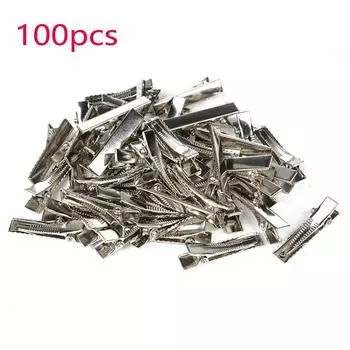 100 шт., металлические заколки для волос из крокодиловой кожи и аллигатора, заколка с зубцами, аксессуары для самостоятельного изготовления 100pcs