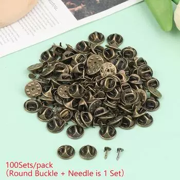 100 шт. Металлические зажимные основы для значков-брошей, лацканные основы для DIY-брошей, аксессуары для изготовления ювелирных изделий ручной работы бронзовый