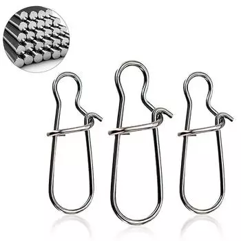 100 шт. металлический разъем для рыбалки, быстрый зажим, поворотный замок, твердые кольца, инструменты для рыболовного крючка 2#