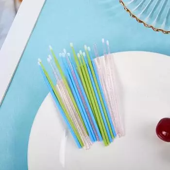 100 шт., микрокисти, ватные палочки для наращивания ресниц, одноразовые чистящие щетки для клея для ресниц, аппликатор, палочки, инструменты для макияжа синий