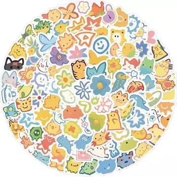 100 шт. милые красочные телесные странные граффити наклейки мультфильм дети подарок игрушка украшения дневник чемодан чашка ноутбук водонепроницаемая наклейка