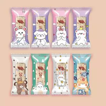 100 шт. милые мультяшные животные пластиковые бисквитные печенья нуга конфеты пищевая машина запечатанные подарочные пакеты для вечеринки other