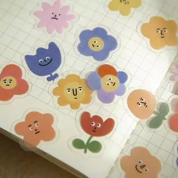 100 шт. милые мультяшные животные с микровыражениями из ПЭТ-материалов для украшения журнала в стиле скрапбукинга A