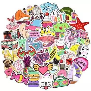 100 шт. милые наклейки мультфильм Vsco девушки розовый INS стиль DIY наклейки для ноутбука гитары багажа скейтборда мотоцикла автомобиля наклейка детская игрушка