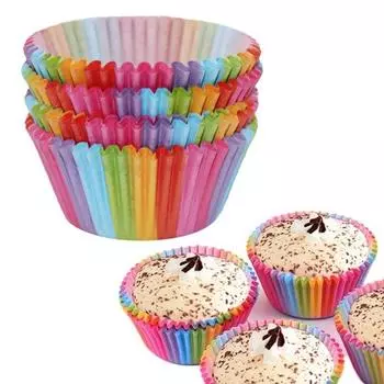100 шт., милый Радужный кекс, маффин, бумажный чехол для выпечки, чашка для торта, кухонный инструмент, принадлежности для вечеринок