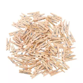 100 шт. Мини 25 мм натуральные деревянные зажимы фото зажимы прищепки DIY свадебные вечерние деревянные зажимы зажимы колышки дропшиппинг