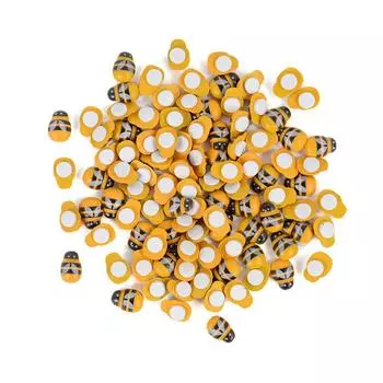 100 шт. Мини деревянная пчела божья коровка красочная божья коровка с клеем DIY ремесло микро ландшафтный орнамент детские аксессуары ручной работы декор для вечеринки