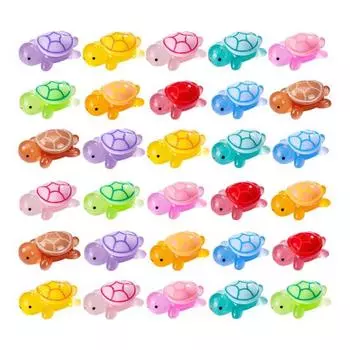 100 шт. Мини-фигурки черепах, светящиеся в темноте, украшения в виде черепах, миниатюрные статуи черепах для декора сада фей, поделки своими руками, микроландшафтный дизайн 100pcs