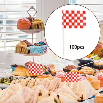 100 шт мини-флаг зубочистки аксессуары для закусок DIY ремесло вечерние палочки для кексов Red White