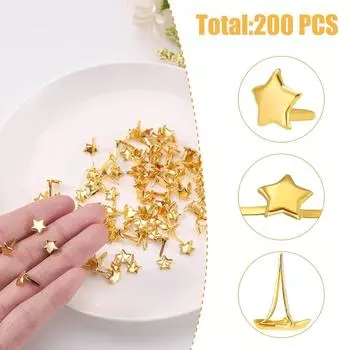 100 шт. Мини-гвоздики, зажимы для бумаги, металлические зажимы, шплинты, зажимы с круглой головкой для школьной бумаги для скрапбукинга