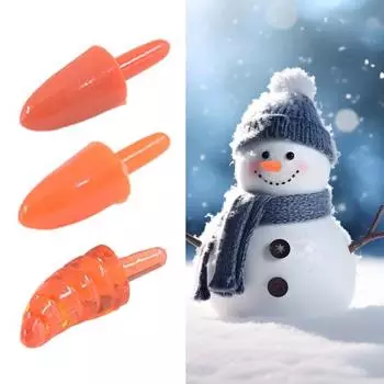 100 шт. Мини-нос снеговика, пластиковый рождественский носовой орнамент, полупрозрачный, сделай сам, нос снеговика, поделка A