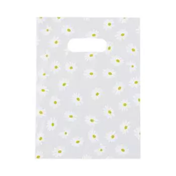 100 шт. Мини-пластиковая маленькая сумка-тоут Daisy для вечеринки, упаковка для бизнеса, сумка для покупок, прозрачная 15*20cm