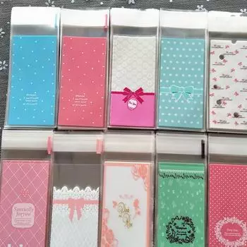 100 шт мини-пластмассовый мешок для печенья и конфет, самоклеящиеся пакеты, подарочный пакет, пакеты для обертки кексов