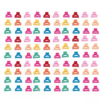 100 шт. Мини-заколки для волос в форме изогнутой луны, разноцветные, с прочным захватом, милые, крошечные, для волос, для пони