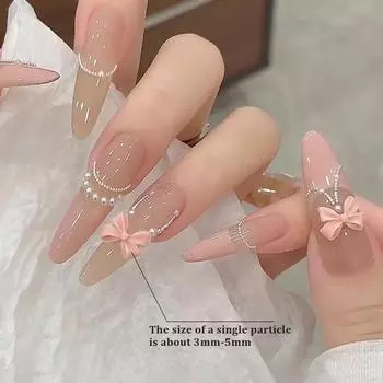 100 шт. микс кремовый стиль бант для ногтей 3D Аврора бант плоские части драгоценных камней нейл-арт маникюр украшения