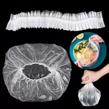 100 шт. многоразовые чехлы для хранения продуктов, сумки для мисок, эластичные пластины, силиконовые крышки, вакуумные пакеты для кухни, еда, свежая печать 100pcs