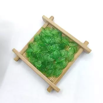 100 шт. модные зеленые листовые акриловые свободные бусины украшения изготовление ювелирных изделий своими руками серьги кулон аксессуары ручной работы материалы ручной работы 5x11mm Small Leaf